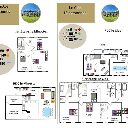 度假居 La Clef Decamp Clos Minotte 30 Pers Jacuzzi, Billard, Baby-foot *